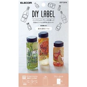 （まとめ） エレコム DIYラベル（耐水・透明・光沢） EDT-DIY4 【×5セット】