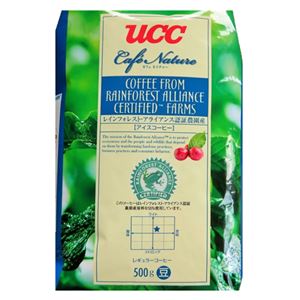 UCC上島珈琲 カフェネイチャー レインフォレストアライアンス認証アイスコーヒー豆AP500g 12袋入り UCC302679000