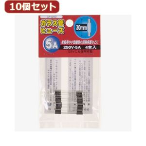 （まとめ）YAZAWA 10個セットガラス管ヒューズ30mm 250V GF5250X10【×2セット】