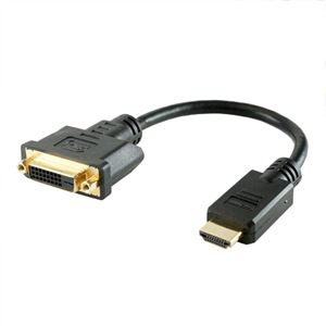 （まとめ）HORIC HDMI-DVI変換アダプタ 10cm HDMIオス-DVIメス DVFHD01-166BK【×5セット】