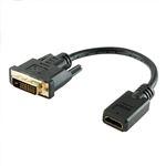 （まとめ）HORIC HDMI-DVI変換アダプタ 10cm HDMIメス-DVIオス DVHDF01-164BK【×5セット】