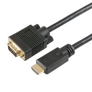 （まとめ）HORIC HDMI→VGA変換ケーブル 1m HDMI to VGA HDVG10-155BK【×2セット】