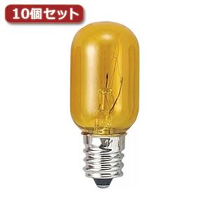 （まとめ）YAZAWA ナツメ球 T20 E12 5W 黄10個セット T201205CYX10【×3セット】