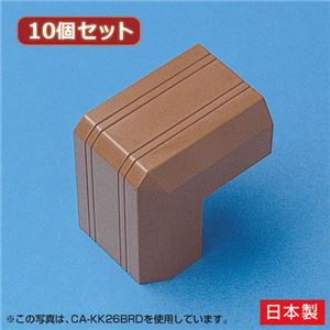 （まとめ）10個セット サンワサプライ ケーブルカバー（出角、ブラウン） CA-KK17BRDX10【×3セット】