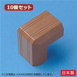 （まとめ）10個セット サンワサプライ ケーブルカバー（出角、ブラウン） CA-KK22BRDX10【×2セット】