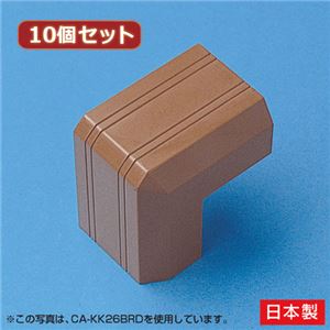 （まとめ）10個セット サンワサプライ ケーブルカバー（出角、ブラウン） CA-KK33BRDX10【×2セット】