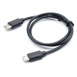 （まとめ）日本トラストテクノロジー 急速充電／通信対応 TypeC→microUSBケーブル （ブラック） JSC-043BK【×5セット】