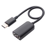 （まとめ）ミヨシ USB Type-C オーディオ変換ケーブル 3極 2ポ-トタイプ SAD-CE02【×3セット】