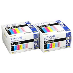 ワールドビジネスサプライ Luna Life エプソン用 KUI-6CL 互換インクカートリッジ 6本セット×2個パック