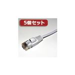 （まとめ）5個セット ミヨシ MCO カテゴリー6準拠スリムLANケーブル（1M） TWM-601WX5【×2セット】