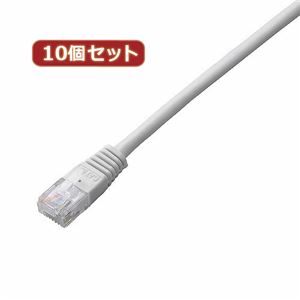 （まとめ）10個セット エレコム Cat5e準拠LANケーブル LD-CTN／WH1X10【×2セット】