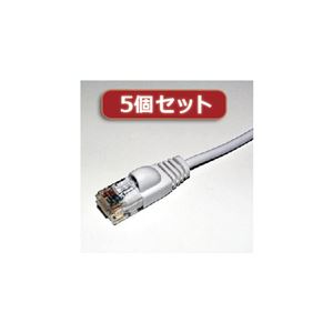 5個セット ミヨシ MCO カテゴリー6準拠スリムLANケーブル（5M） TWM-605WX5