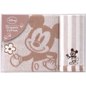 （まとめ）ディズニー ミッキー＆ミニー ナチュラルガーデン バスタオル＆ウォッシュタオル C7111544 C8082045【×2セット】