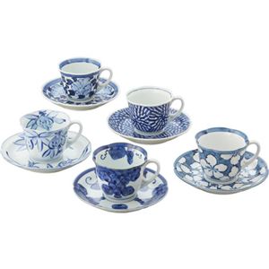 有田焼 林千作 古伊万里青磁絵珈琲碗皿5客揃 B3173035 有田焼 林千作 古伊万里青磁絵珈琲碗皿5客揃 B3173035