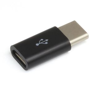 （まとめ）microUSB→TypeC変換コネクター （ブラック） TCMA-BK【×5セット】