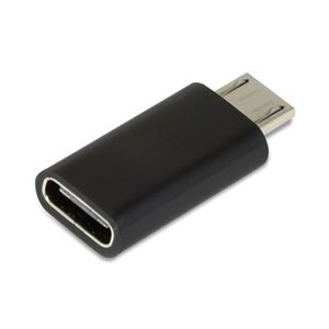 （まとめ）TypeC→microUSB変換コネクター （ブラック） MTCA-BK【×5セット】