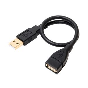 （まとめ）ミヨシ グースネックUSB延長ケーブル ブラック 0.3m USB-EX23BK【×5セット】