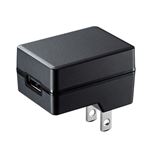 （まとめ）サンワサプライ USB充電器（1A・高耐久タイプ） ACA-IP55BK【×2セット】