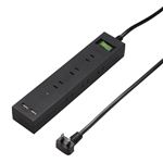 5個セット YAZAWA 3方向から挿せる9個口USBタップ ブラック H6BK11122UBKX5