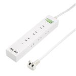 5個セット YAZAWA 3方向から挿せる9個口USBタップ ホワイト H6BK11122UWHX5