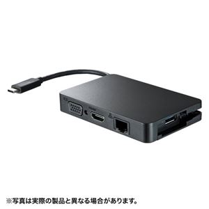 サンワサプライ USBTypeC-マルチ変換アダプタwithLAN AD-ALCMHVL