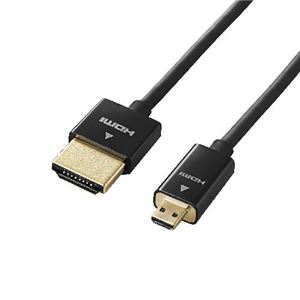 5個セット エレコム イーサネット対応スーパースリムHDMIケーブル（A-D） DH-HD14SSU15BKX5