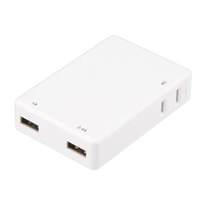 5個セット YAZAWA 1AC2USB3.4Aホワイト H63002UWHX5