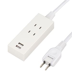 5個セット YAZAWA 2AC2USB2.1A2.5m ホワイト Y024025WH2UX5