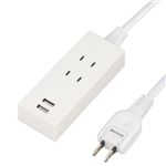 5個セット YAZAWA 2AC2USB2.1A2.5m ホワイト Y024025WH2UX5