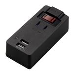 5個セット YAZAWA ブレーカースイッチ付1AC2USB2.4Aブラック H6BKS3102UBKX5