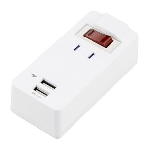 5個セット YAZAWA ブレーカースイッチ付1AC2USB2.4Aホワイト H6BKS3102UWHX5