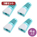 5個セット サンワサプライ ケーブル保護カバー（ライトブルー・4個入り） CA-512LBLX5