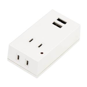 5個セット YAZAWA 雷ガード付フロントタップ型2AC+2USB2.1Aホワイト Y02FSK400WH2UX5