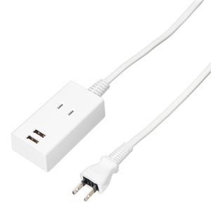 5個セット YAZAWA 1AC+2USB2.4Aタップ2m H83022UWHX5