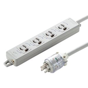 サンワサプライ 医用接地プラグ付き電源タップ ホワイト TAP-HPM4-3W