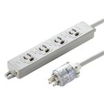 サンワサプライ 医用接地プラグ付き電源タップ ホワイト TAP-HPM4-1W