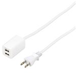 5個セット YAZAWA USBタップ2ポート2.4A1mホワイト H72012UWHX5