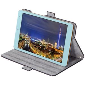 エレコム Qua tab QZ8/フラップカバー/ソフトレザー/360度回転/ブラック TBA-KYH08360BK