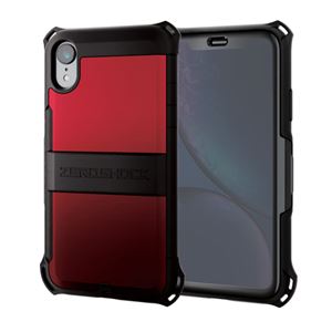 エレコム iPhone XR/ZEROSHOCK/シールド/レッド PM-A18CZEROSRD