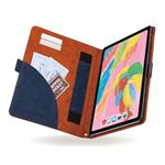 エレコム iPad Pro 11インチ 2018年モデル/ソフトレザーカバー/フリーアングル/ツートン/ブルー×ブラウン TB-A18MPLFDTBU