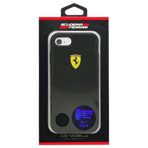 FERRARI iPhone7専用耐衝撃ハードケース SHOCKPROOF - Hard Case - Bi-Material - Racing Shield - Black FEHCP7BK3