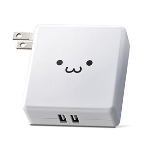 エレコム モバイルバッテリー/リチウムイオン電池/AC一体型/おまかせ充電対応/2900mAh/2.4A/PSE適合/ホワイトフェイス DE-AC01-N2924WF