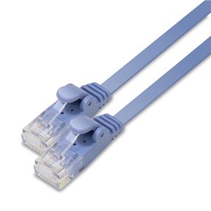 5個セット エレコム LANケーブル/CAT6/フラット/2m/ブルー LD-GF2/BU2X5