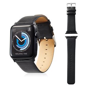 エレコム Apple Watch 42mm/ソフトレザーバンド/フラットスクエアタイプ/ブラック AW-42BDLFSBK