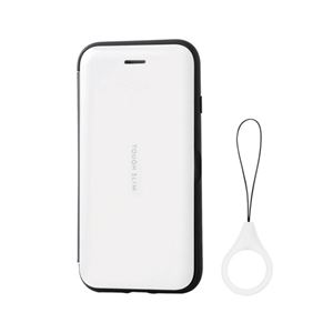 エレコム iPhone8/TOUGH SLIM/シェルフラップ/ホワイト PM-A17MTSSWH