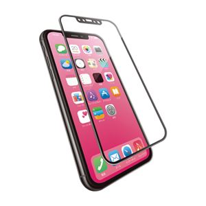 エレコム iPhone XR/フルカバーガラス/セラミックコート/フレーム付き/ブラック PM-A18CFLGFCRBK