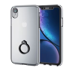 （まとめ）エレコム iPhone XR/ハイブリッドケース/リング付/ブラック PM-A18CHVCRBK【×2セット】