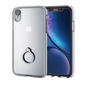 （まとめ）エレコム iPhone XR/ハイブリッドケース/リング付/シルバー PM-A18CHVCRSV【×2セット】