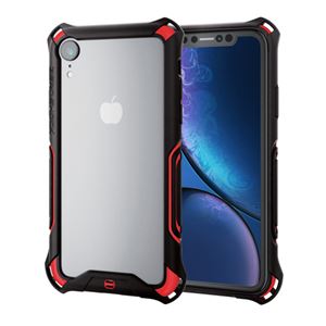 （まとめ）エレコム iPhone XR/ZEROSHOCK/バンパー/レッド PM-A18CZEROBRD【×2セット】