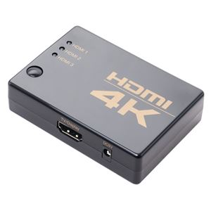 （まとめ）ミヨシ 4K対応HDMIセレクタ 3入力1出力 ブラック HDS-4K03 HDS-4K03【×2セット】